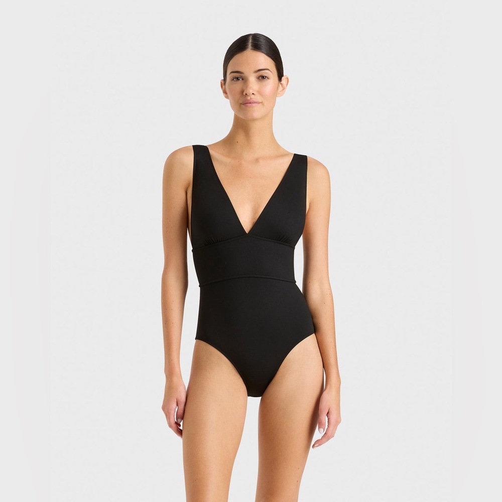 BONDI BORN Victoria One Piece - Black (Singuleur®), Size Medium, $285